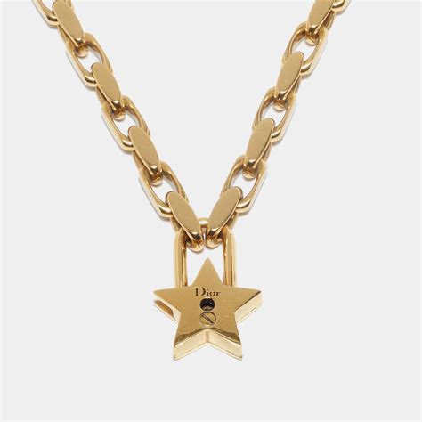 dior star locket necklace|christian dior chunky necklace.